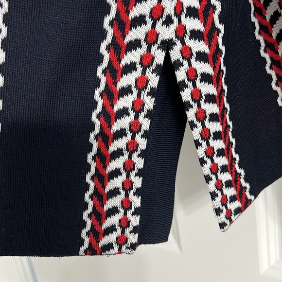 Ming Wang  Navy and Red Striped Women's blazer - Picture 9 of 11
